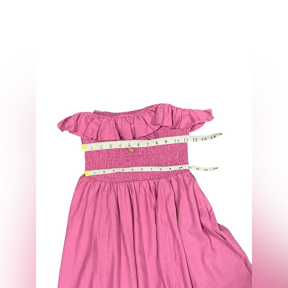 NWOT FREE PEOPLE Dress Womens Lush Life Linen Strapless Midi Opera Mauve Size S - Picture 13 of 16